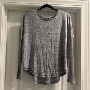 Rag & Bone heathered knit long sleeve tee top w/ rib detail, size XS